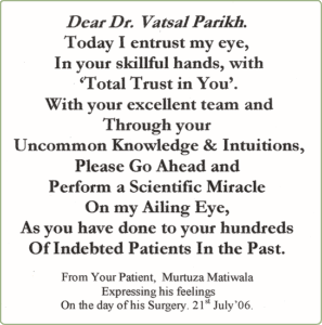 Retinal Disorder Testimonial